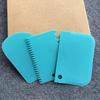 3 PCS Dough Scraper Bowl Scraper Cake Scraper Plastic Dough Cutter Serrated Edge Scraper Curved Edge Scraper Food Scraper for Bread Dough Cake, Blue