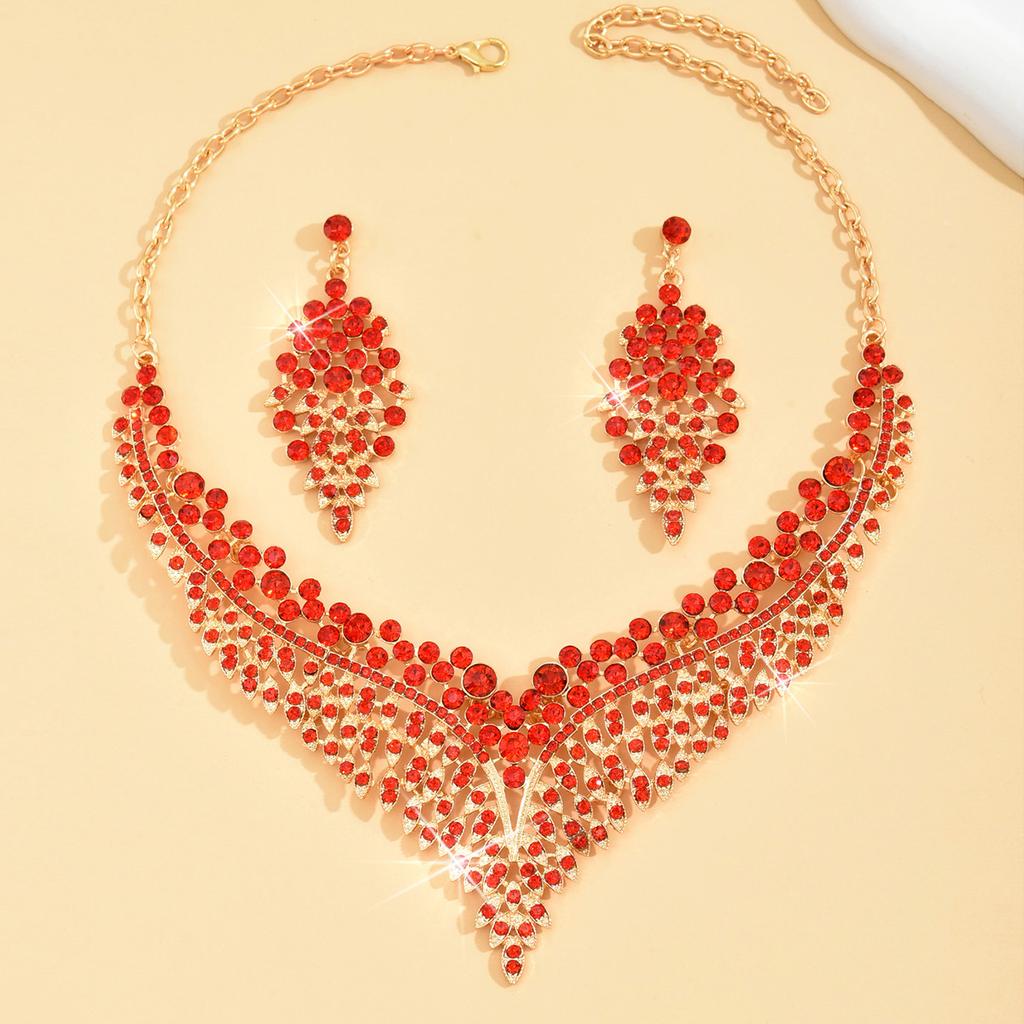 Jewelry Set Shimmering Necklace And Earrings Luxury Jewelry Set Dazzling Exquisite Design Necklace For Formal Event Party