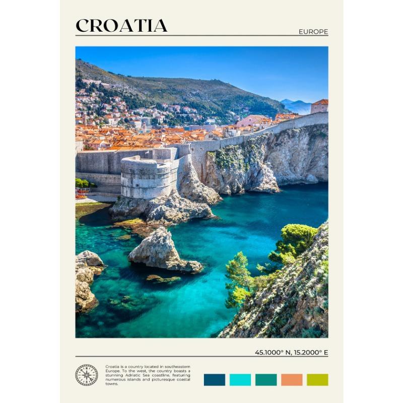 European City Travel Poster Galway North Macedonia Stockholm Iceland Canvas Painting Brussels Wall Art Picture Office Home Decor