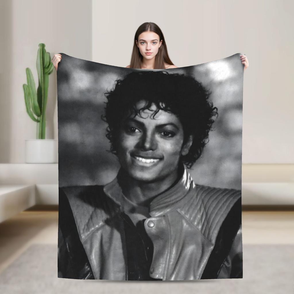 MJ King Of Pop Michael J-jackson Super Soft Blanket Plush Bedding Throws Funny Couch Chair Flannel Bedspread Sofa Bed Cover