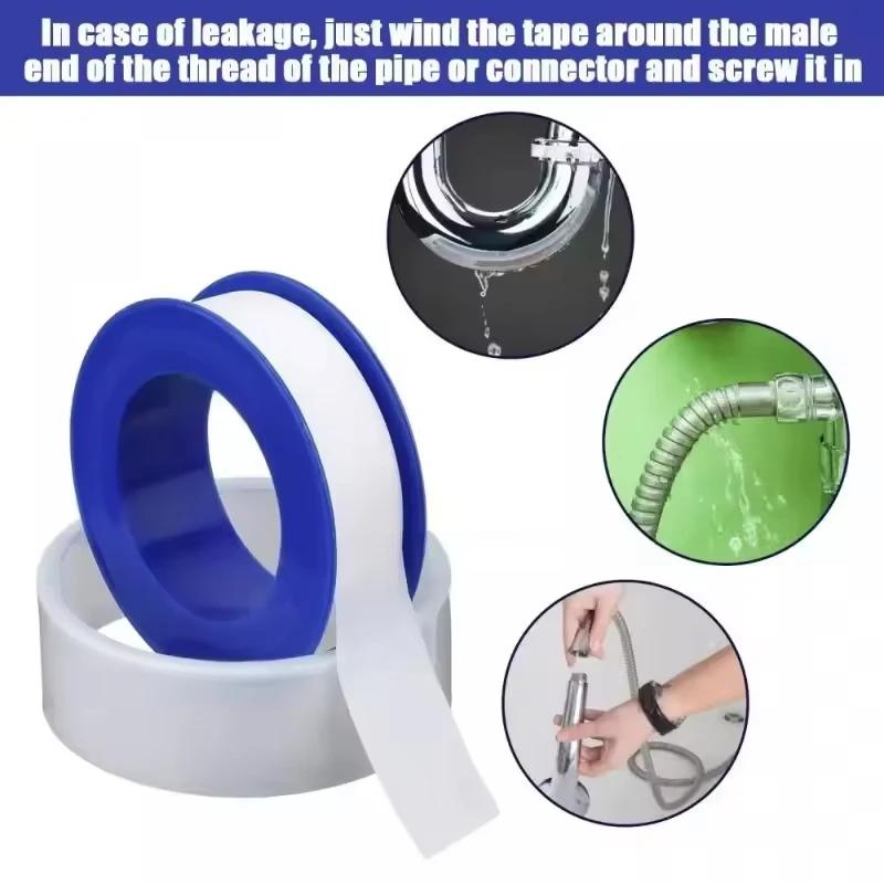 5PCS PTFE Thread Sealing Pipe Tape Gas Water Tape 10 Meters Waterproof Engineering Dedicated Duct Tap Evacuum Seal Roll