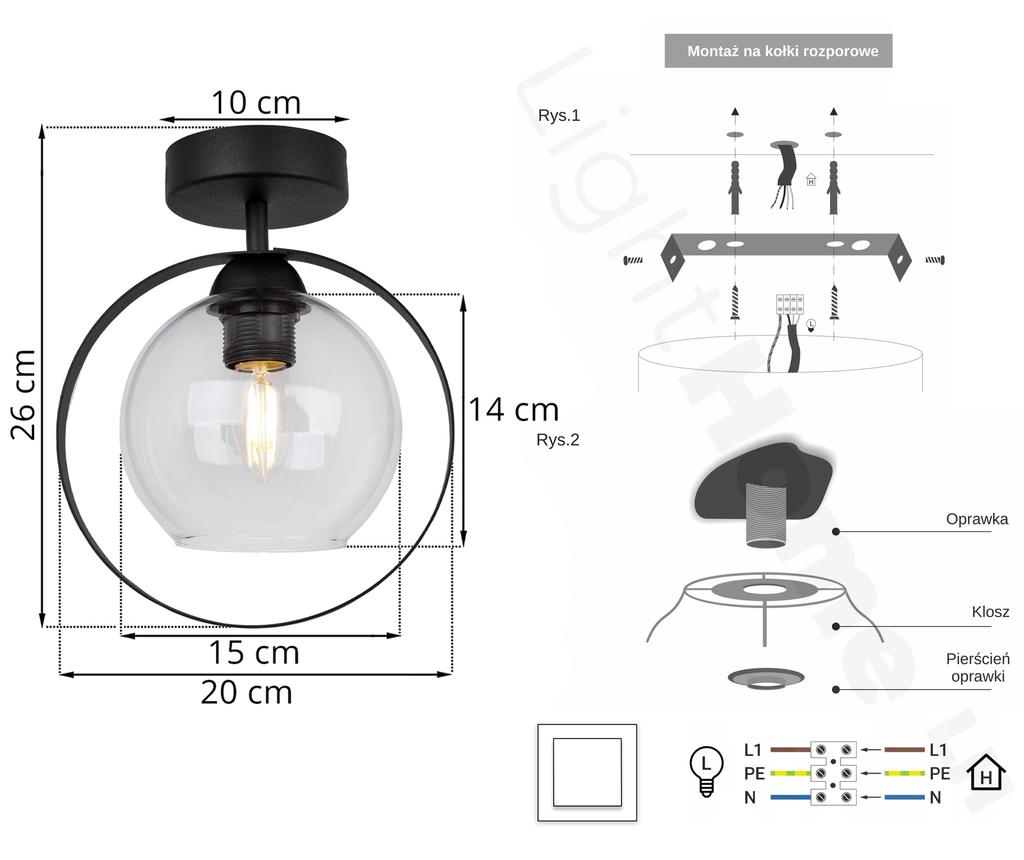 MODERN CEILING LAMP GLASS RING LAMP