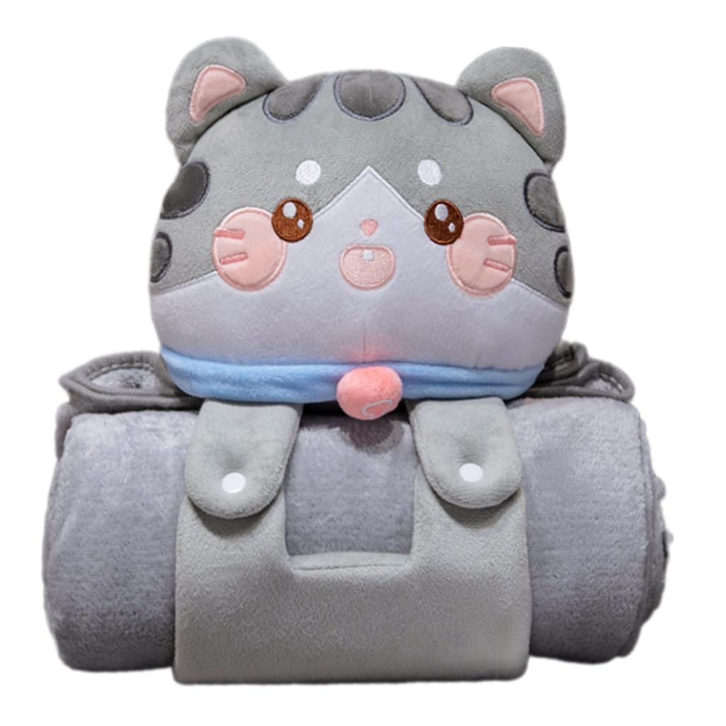 Plush Doll Air Conditioning Blanket Double-Use Pillow Soft Throw Blanket Naping Cushions Blanket Folding Gifts