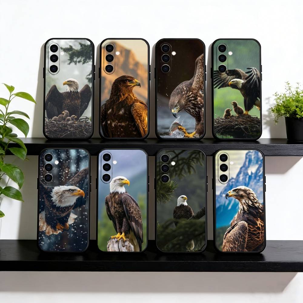 Eagle Phone Case For Samsung Galaxy A73,A72,A71,A70,A53,A52,A51,Others Soft Black Cover