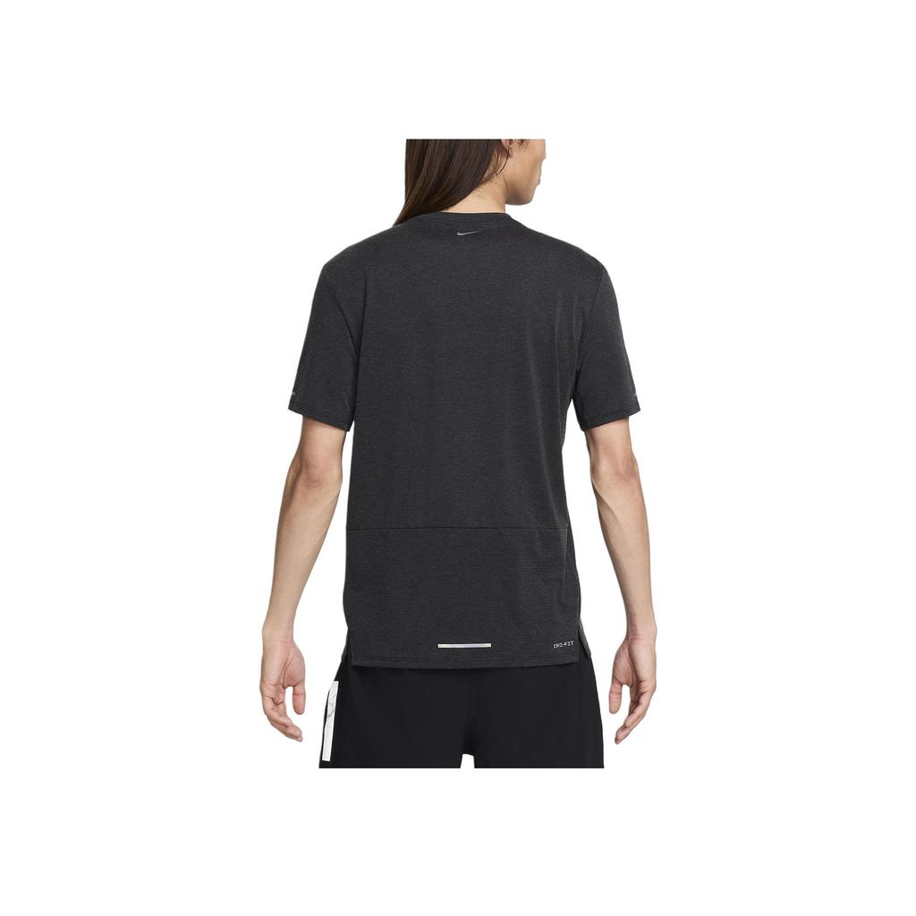 Nike Dri-Fit Rise 365 Running Division Printed Crew Neck Casual Short Sleeve T-Shirt Men Tops Black FN3981-010