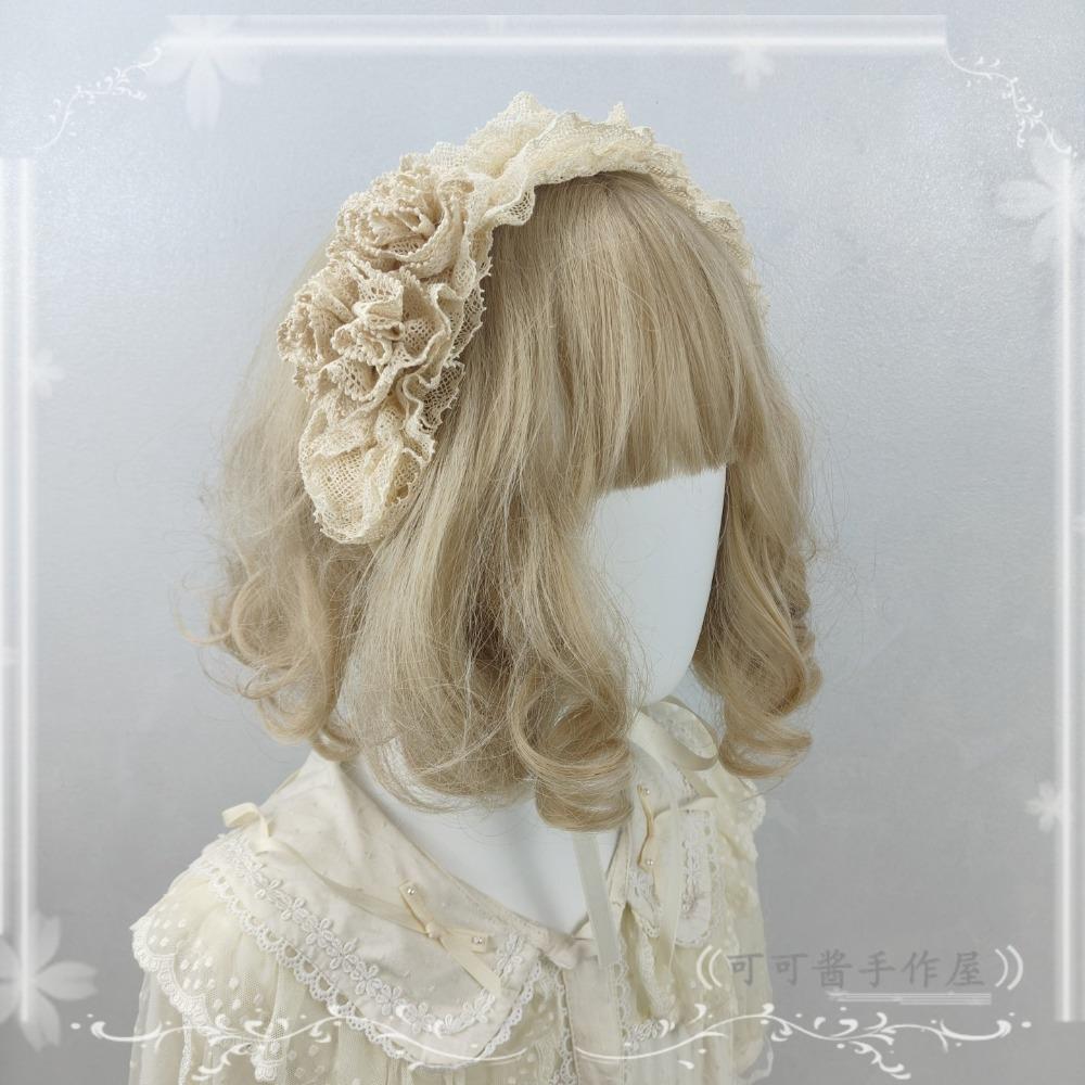 Handmade Lace Headband Kc High Cranial Top Lolita Hair Accessories Headgear French Retro Headdressr Women Accessories