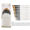 12Pcs Nylon Hand Drawn Watercolor Pointed Round Flat Head Flat Brushes Painting Brushes  Gift