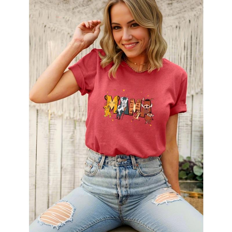 T-shirt da Donna Carino Stampa Animalier Moda Casual Girocollo Manica Corta Outdoor Strada Oversize Estiva Abbigliamento Donna