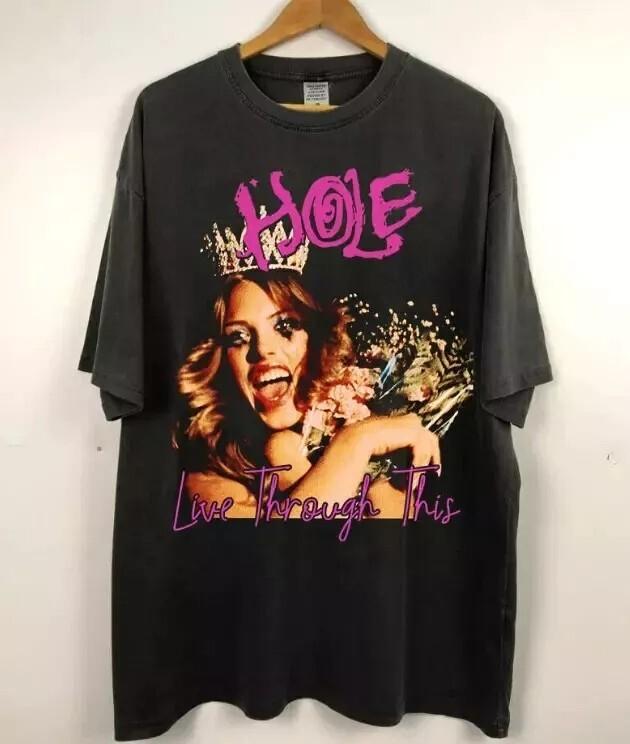 Hole Band Live Through This Shirt - Hole Band Black Unisex T-shirt Reprint Unisex T-Shirt M