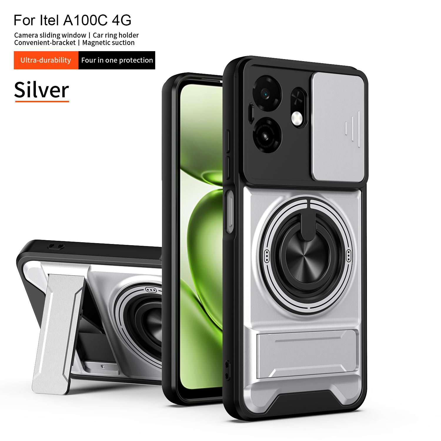 For Itel A100C Case Itel A100C Cover Itel A100C Magsafe Magnetic Fold Holder Military Armor Camera Protection Cover itel A100C