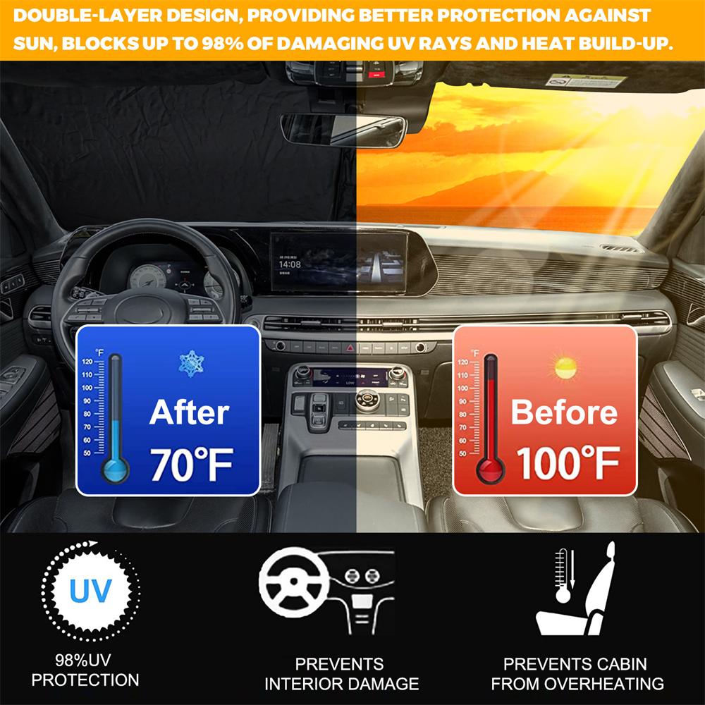 For Hyundai Palisade 2020-2025 Car Windshield Visor Sunscreen Window Sun Shade Blocks Parasol Coche UV Rays Driver Protection