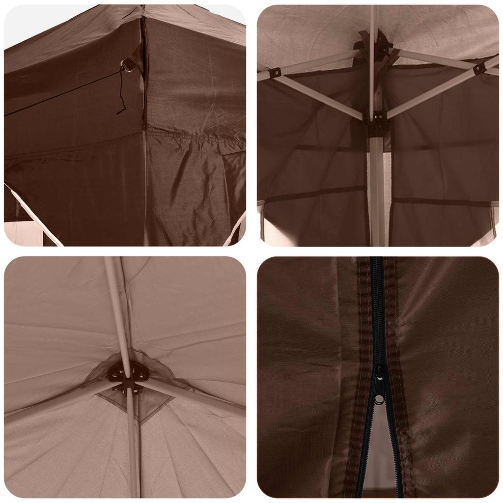 Pop Up Party Tent 290 X 290 X 245 Cm Brown