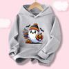 Kids Pullover Hoodie Lovely Cartoon Ghost Pumpkin Bat Halloween Graphic Sweatshirt Long Sleeve CasualSport Top Autumn Winter Home And Outdoor Outfit