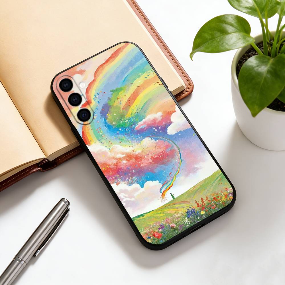 Colorful Phone Case For Samsung Galaxy A73,A72,A71,A70,A53,A52,A51,Others Soft Black Cover
