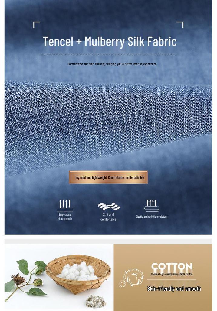 Herren Stretch Sommer Gerade Locker Geschnittene Jeans für Business Casual