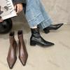 Fashion Women's Ankle Boots Fashion Sexy Pointed Toe Shoes Women Autumn Winter Trend Boots Design Elegant Thick Heel Walking Botas Mujer