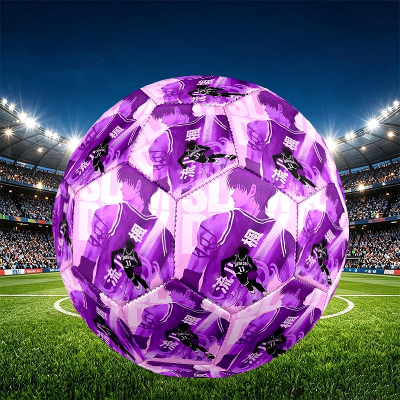 SLAM DUNK Print Size 5 Soccer Ball, PU Wear Resistant Football for Match Training and Daily Practice, Birthday Gift for Soccer Fans