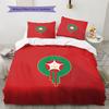 Marokański Wzór Piłkarski Pościel Kołdra Zestaw Dekoracja Domu Prezent (1 * poszwa na kołdrę + 2 * poszewki na poduszki bez rdzenia)