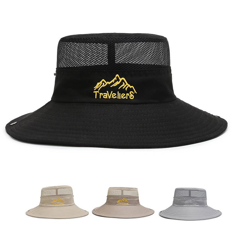Hat men's spring and summer sun hat outdoor sun protection breathable hat men's cycling hat bucket hat fishing mountaineering sun hat