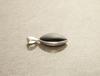 Black Oval Pendant 925 Sterling Silver Pendant Almond Shape Black Onyx Pendant