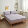 Minimalist Super Soft Brushed Cotton Fitted Sheet, Non-Slip Breathable Wrinkle-Resistant Mattress Protector Cover, Solid Color Bedding
