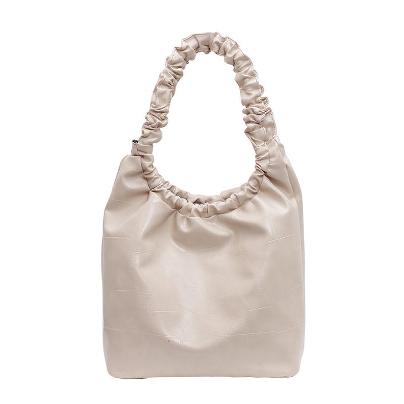 

Роскошная женская сумка через плечо, однотонная, со складками, с простым чувством моды, повседневная универсальная сумка