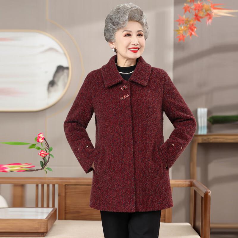 Elegant Women's Warm Lapel Jacket for Mid-Aged & Elderly