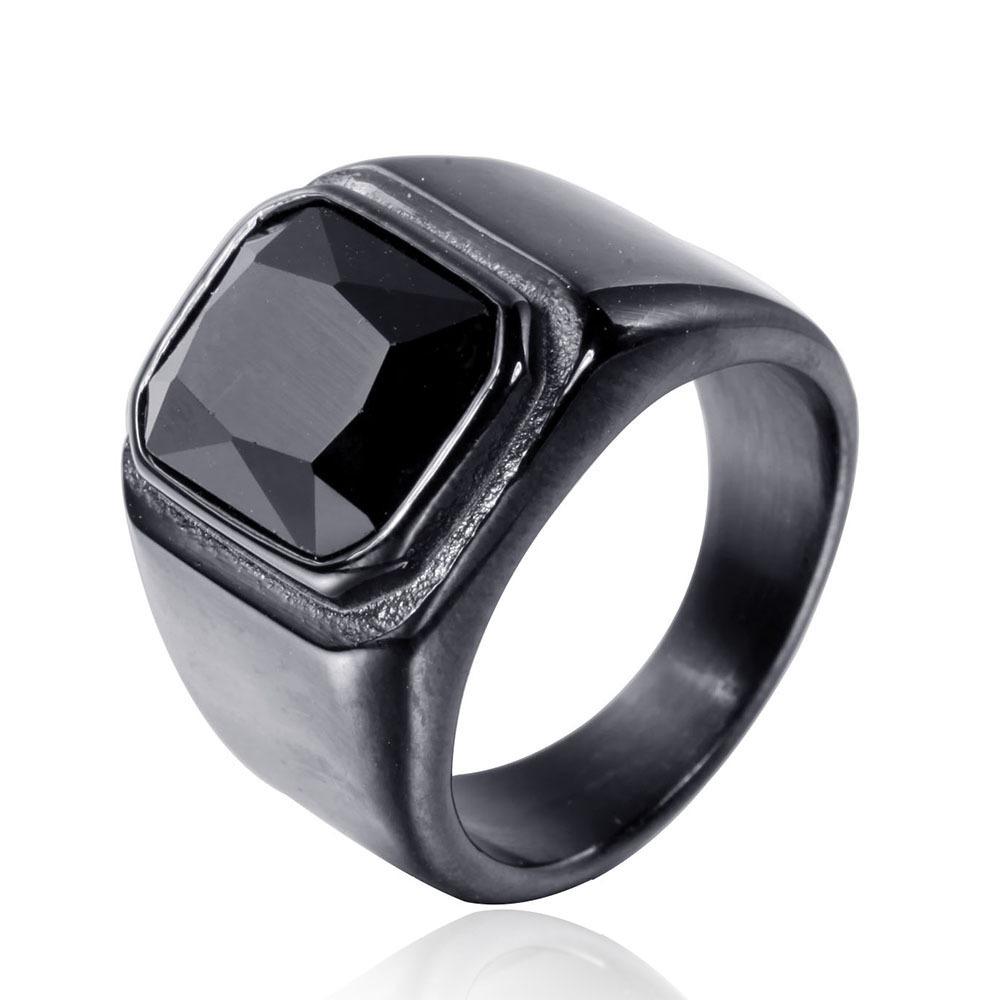 2026 Personalized Fashion Square Simple Gemstone Trendy Men's Ring Party Party Jewelry Accessories