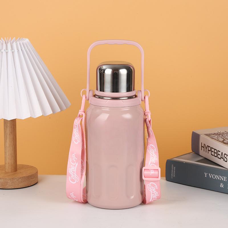 

Чашка большой емкости для разделения чая, нержавеющая сталь 316, кружка для колы, спорт на открытом воздухе, портативный изолированный чайник 900ml розовый