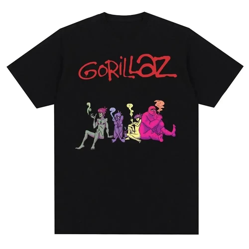 Music Band Gorillazs Punk Rock Print T Shirt 90s Casual Fashion Short Sleeve  T Shirt Unisex