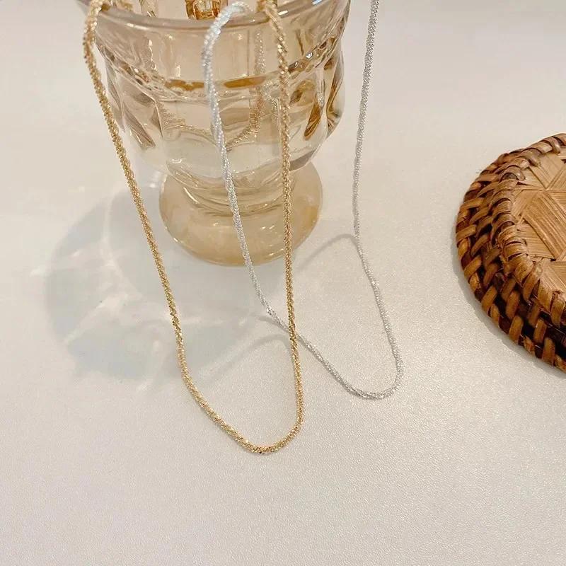 Xiaomi Beliebte funkelnde Halskette für Frauen Silber Farbe Schlüsselbein Kette Choker Modeschmuck Hochzeit Party Geburtstagsgeschenk