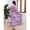 Plus Size Boho Kaftan Dress, Women's Plus Maxi Cover Up Dress