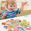 [3D Wooden Magnet Fishing Toys Set@Simulation Play0 House Wood~Magnetic\Learning-Funny Fish^Puzzle#Game For Children Baby.Gifts]