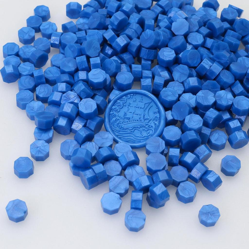 148 Pearlescent Octagonal Sealing Wax Beads - Mixable Colors, 500g Package