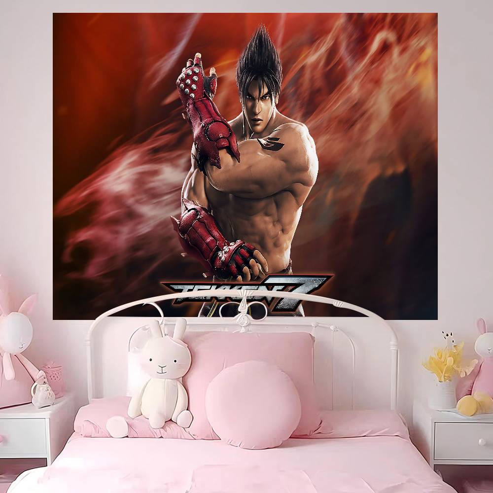 Anime TTekken Tapestry Art Printing Japanese Wall Tapestry Anime Wall Hanging Home Decor
