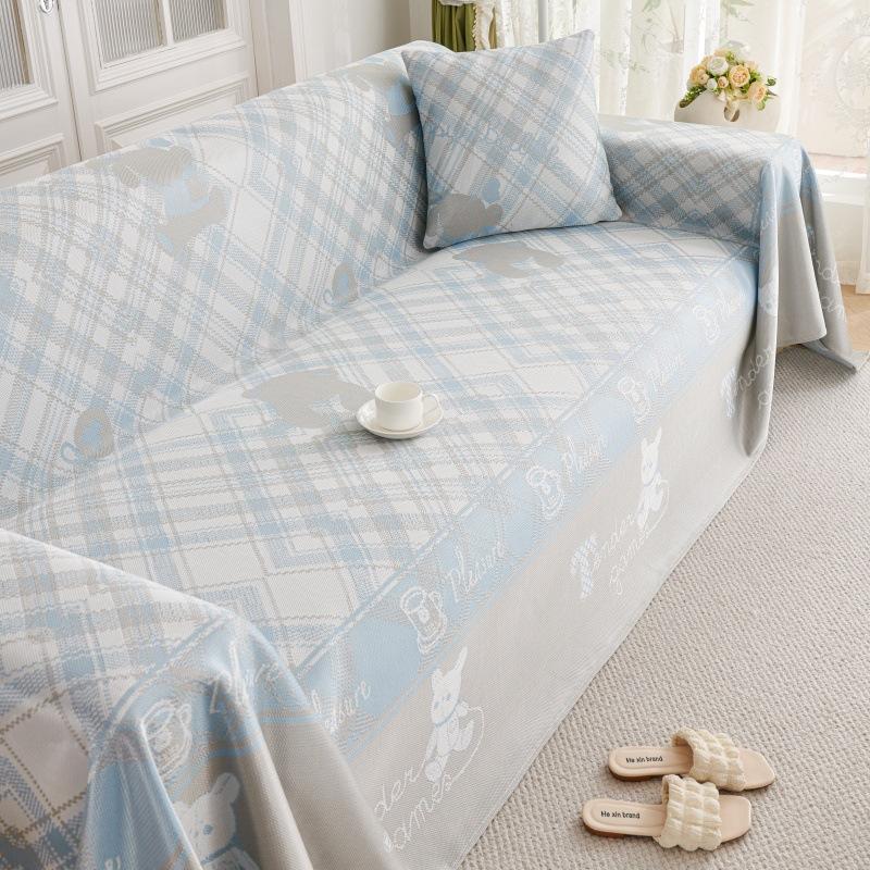 Summer Cool Pure Ice Silk Sofa Cover Full Cover Baoli Rabbit Soft Sofa Blanket for Weather 180*130