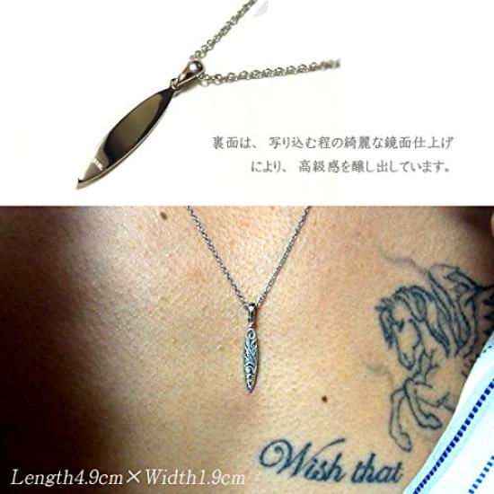 [Jurais] Hawaiian Jewelry Necklace Plumeria Scroll Honu K14 Surfboard 45-50