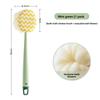 Long Handle Bath Brush Massage Exfoliator Dual-Sided Scrubber with Detachable Soft Bristles for Strong Cleansing