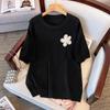 Plus Size Women's Summer Ice Silk Knit Slimming T-Shirt, Short Sleeve - Style 8110