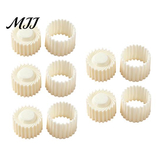 Home Baking Gadgets 2-in-1 Round Mooncake Mold, Double Ended Pastry Press with Scallop And Mini Dough Shaping Tool Spiral Embossing for