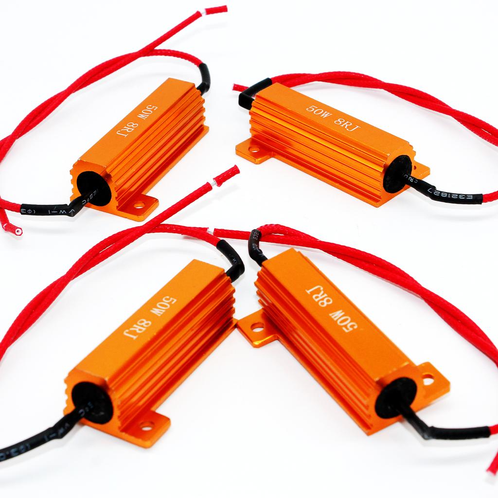 2PCS 4PCS 6PCS LED Load Resistor 50W 8RJ 8ohm Power Metal Shell Case Wirewound Resistor LED Decoder or Brake Turn Signal Light