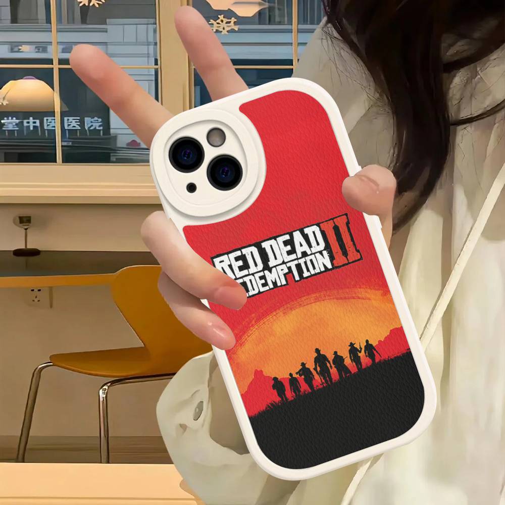 Game Red Dead R-Redemption Leather Phone Case For IPhone 15 14 13 Pro Max 12 11 16 Plus Phone Cover