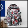 Fashion new casual backpack fashion graffiti large capacity bag female couple high school junior high school primary school bag