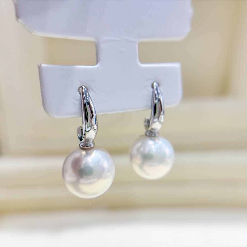 S925 Sterling Silver Stud Earring Mounts for 8-13mm Round Pearls 22180
