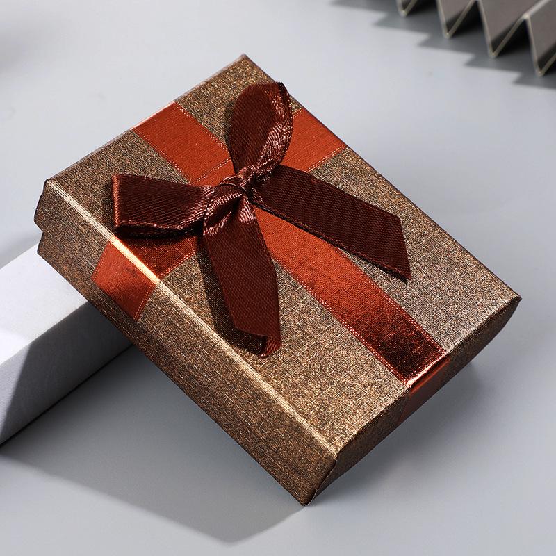 Scatola Regalo Piazze Qixi con Coperchio e Nastro a Fiocco per Conservare Gioielli