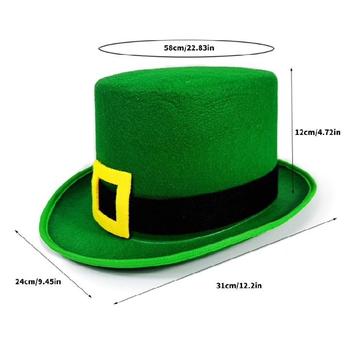 Elegant Green Homburg Leprechaun Styling Hat with Unique Yellow Buckles Wide Brimmed Western Hat for Casual Wear
