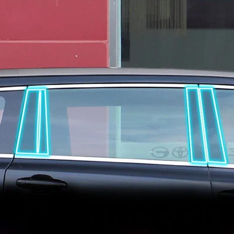 TPU For Toyota Highlander 2015- Window Center Pillar Protective Film Anti-scratch Cover Car Protector Exterior Accessories