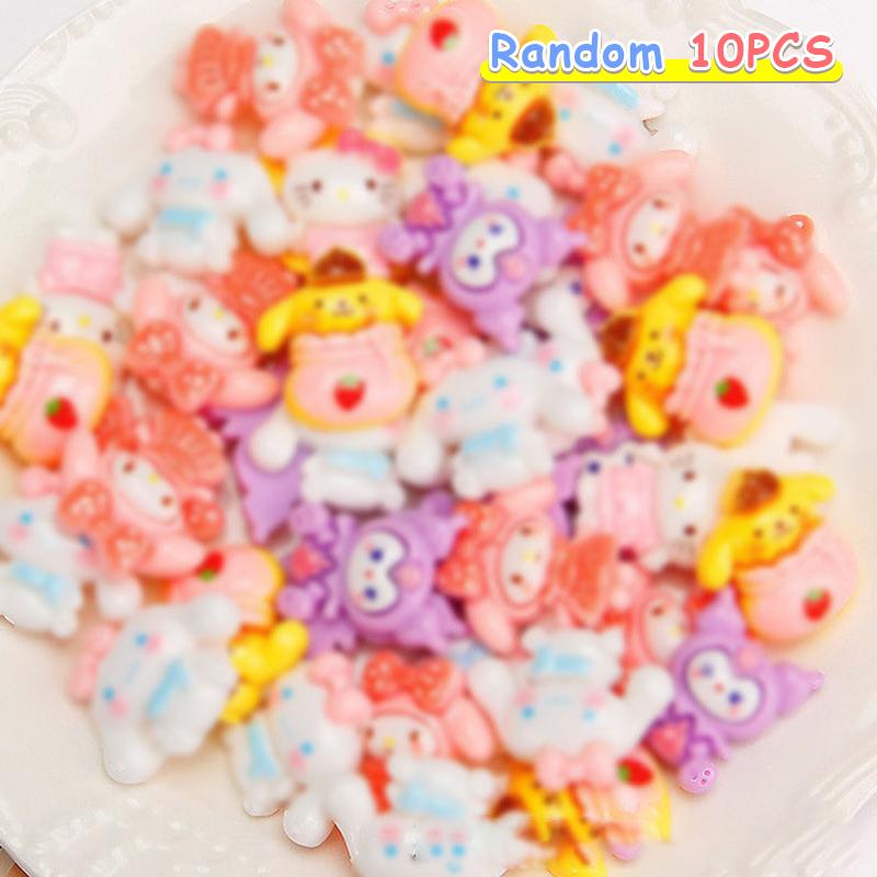 10Pcs Colorful Flower Flatback Resin Cabochons Flower Cabochon Beads For Diy Crafts Jewelry Making Decoration Accessories