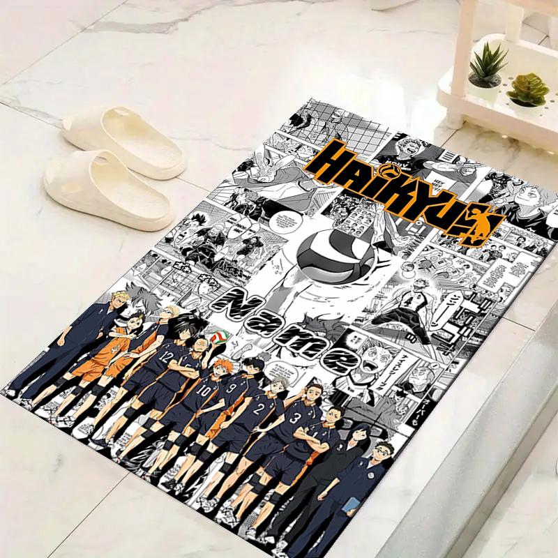 Custom 1Pc Haikyuu Team Spirit Rug Office Carpet Indoor Outdoor Entrance Doormat Nonslip Soft And Comfortable Living Room D291581