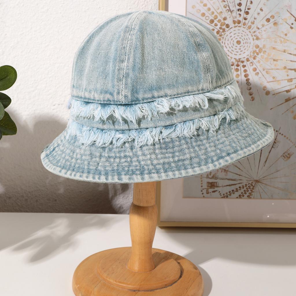 Retro Aged Washed Frilled Fisherman's Hat, Korean-style Casual and Versatile Dome Sun Hat, Suitable for Outdoor Trendy Matching
